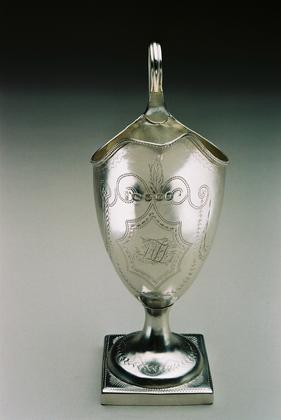 Georgian Silver Helmet Creamer - Bright Cut