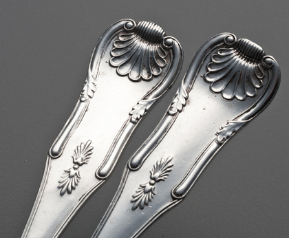 Baltimore Coin Silver Tablespoons (Pair) - Samuel Kirk, Baltimore Assay Marks