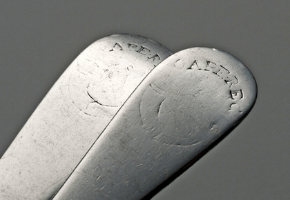 Cape Silver Tablespoons (Pair 2) - Cape Regiment, Bugle, Johannes Combrink