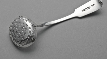 Exeter Silver Sifter Ladle - James Andrew Page, Plymouth