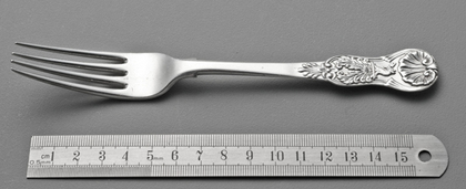 Private Die Silver Dessert Fork - Watson Family Crest