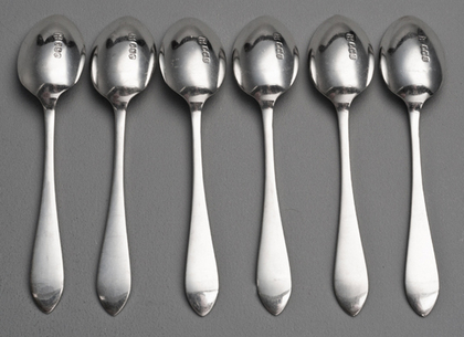Sterling Silver Art Deco Teaspoons (Set of 6) - Unknown Pattern