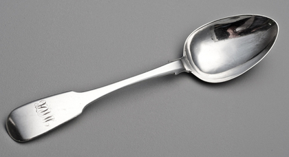 Irish Silver Rat Tail Dessert Spoons (Set of 6) - James Brady, Dublin, Neill, Belfast