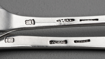 18th Century Dutch Silver Hanoverian 3 Pronged Forks - Hendrik Kamerlingh II