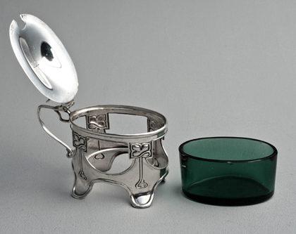 Art Nouveau Antique Silver Mustard Pot