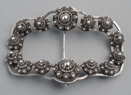 Antique Dutch Silver Zeeland Button Costume Buckle - Zeeuwse Knop