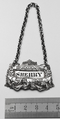 Antique Silver Five Barred Gate Sherry Wine Label - Edward Barnard & Sons