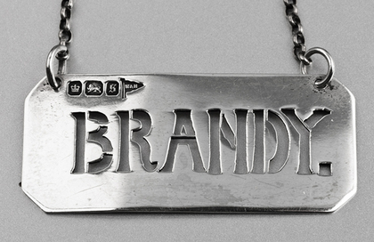 Art Nouveau Silver Brandy Label - Charles Rennie Mackintosh