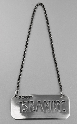 Art Nouveau Silver Brandy Label - Charles Rennie Mackintosh