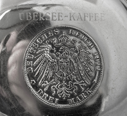Ubersee Kaffee Hamburg Silver Coin Dish - Drei Mark, Freie Und Hansestadt Hamburg