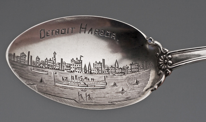 Ten American Sterling Silver Souvenir Spoons - California, Honolulu, Boulder Dam, Philadelphia, Hawaii, Washington, Detroit, Chicago
