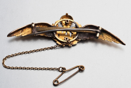 RAF 15 Carat Gold and Enamel Sweetheart Brooch