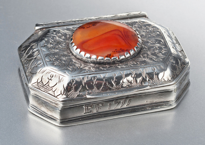 17th Century Silver & Agate Spice Box