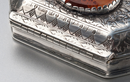 17th Century Silver & Agate Spice Box