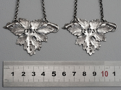 Victorian Silver Vine Leaf Wine Labels (Pair) - Gin, Rum