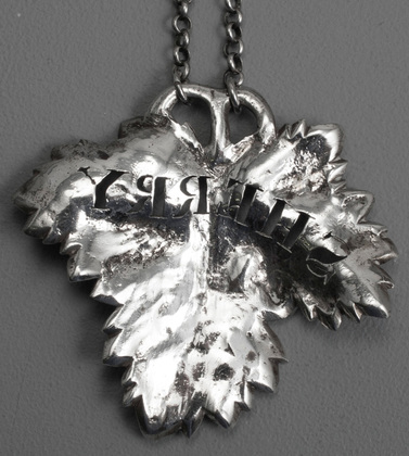 Cast Georgian Silver Sherry Vine Leaf Wine Label - Benjamin Smith