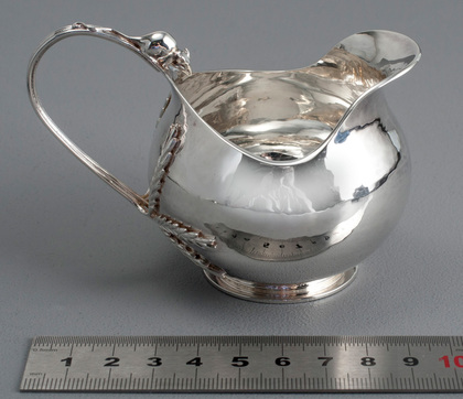 Sarah Jones Arts & Crafts Wheat Sheaf & Mouse Silver Cream Jug