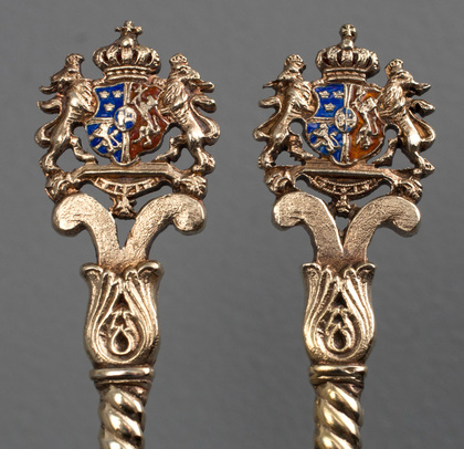 Swedish Antique Silver Souvenir Spoon and Fork - Stockholms Slott