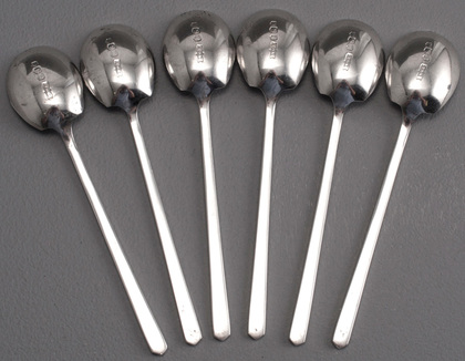 Art Deco Silver Coffee Spoons in Original Box - Set of 6