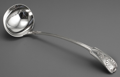 Marais Family Sterling Silver Soup Ladle - Marais Family Crest