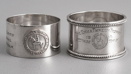 Natal Rifle Association Semper Paratus Sterling Silver Napkin Trophy Rings - Emma Thresh, Murray-Smith Memorial