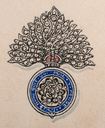 Royal Fusiliers City of London Regiment Diamond, Platinum, Gold and Enamel Sweetheart Brooch