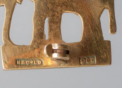 Indian Colonial 9 Carat Gold Military Sweetheart Brooch - Elephant, Assaye, Royal Highland Fusiliers, Hamilton & Co.