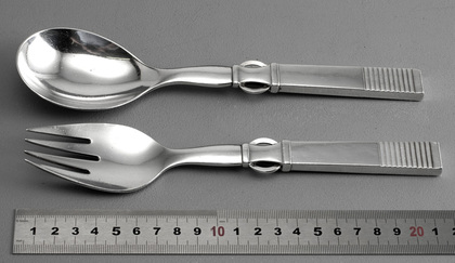 Georg Jensen Parallel or Relief #25 Salad or Vegetable Servers