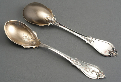 Bailey & Co Sterling Silver Fruit Serving Spoons (Pair) - Philadelphia