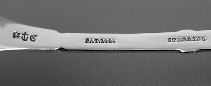 Gorham Medallion Sterling Silver Pastry Fork and Pickle Knife - Patent 1864
