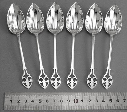 Art Deco Sterling Silver Grapefruit Spoons - Set of 6