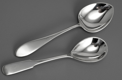 American Sterling Silver Hand Forged Arts & Crafts Silver Spoons (2) - Old Newbury Crafters, Arthur Stone