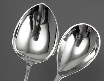 American Sterling Silver Hand Forged Arts & Crafts Silver Spoons (2) - Old Newbury Crafters, Arthur Stone