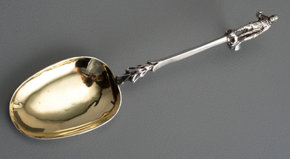 18th Century Dutch Silver Memorial or Figural Spoons (Two) - Amsterdam, Johannes Selling, Delft, Adriaen Brandt