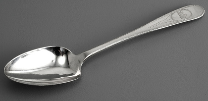 Irish Provincial Silver Bright Cut Celtic Point Tablespoon - Joseph Kinselagh, Cork