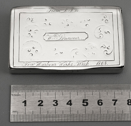 Scottish Provincial Silver Snuff Box - William Bremner, New Harbour Works, Wick, 1868