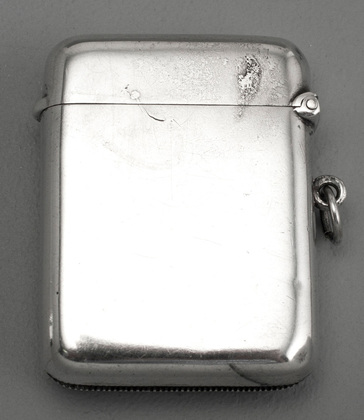 Antique Silver and Enamel Vesta Case - Kirkwall - Si Deus Nobiscum