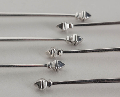 Dutch Silver Diamond Point Mocha Spoons (Set of 6) - Pyramid