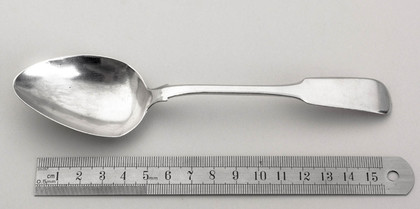 Daniel Beets Cape Silver Dessertspoon - Unrecorded Hallmarks, Bird Punch (1)