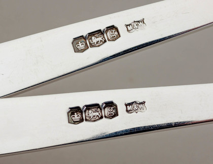 Sterling Silver Baluster Gilded Serving Spoons (Pair) - Mappin & Webb