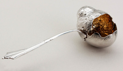 Sampson Mordan Silver Hatching Chick Sugar Spoon/ Baby Feeding Spoon