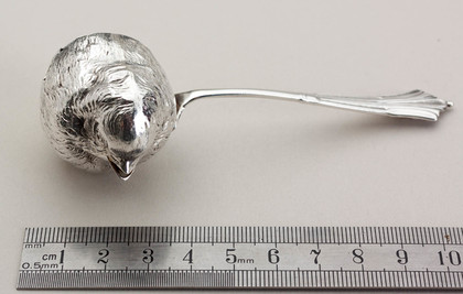 Sampson Mordan Silver Hatching Chick Sugar Spoon/ Baby Feeding Spoon