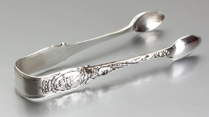 Boer War Gentleman in Khaki Silver Sugar Tongs - Justitia Souvenir