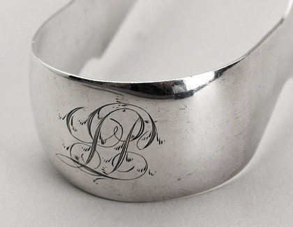 Forbes Family Coin Silver Sugartongs - New York, Van Gelder