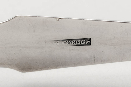 Forbes Family Coin Silver Sugartongs - New York, Van Gelder