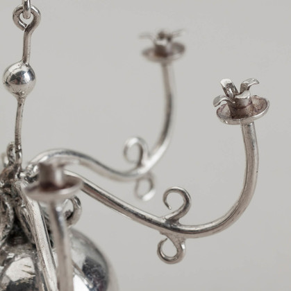 Dutch Antique Silver Miniature Chandelier - Kaarsenkroon