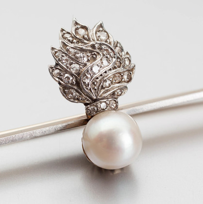 Grenadier Guards Diamond, Pearl and Gold Regimental Sweetheart Brooch