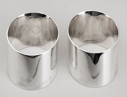 Scottish Silver Millenium Elliptical Silver Napkin Rings (Pair) - Eric Norris Smith