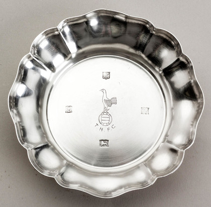 Tottenham Hotspur (Spurs) F.C. Sterling Silver Dish - 1960-1961 League & F.A. Cup Double