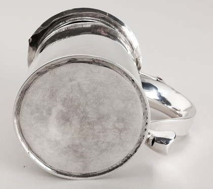 Charles II Silver Flat Lidded Tankard - Oxford University, Magdalen College